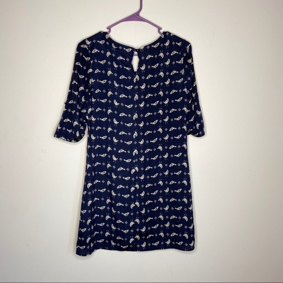 Lily Rose Navy Blue Bird Mini Dress XS Womens Work - Picture 4 of 7